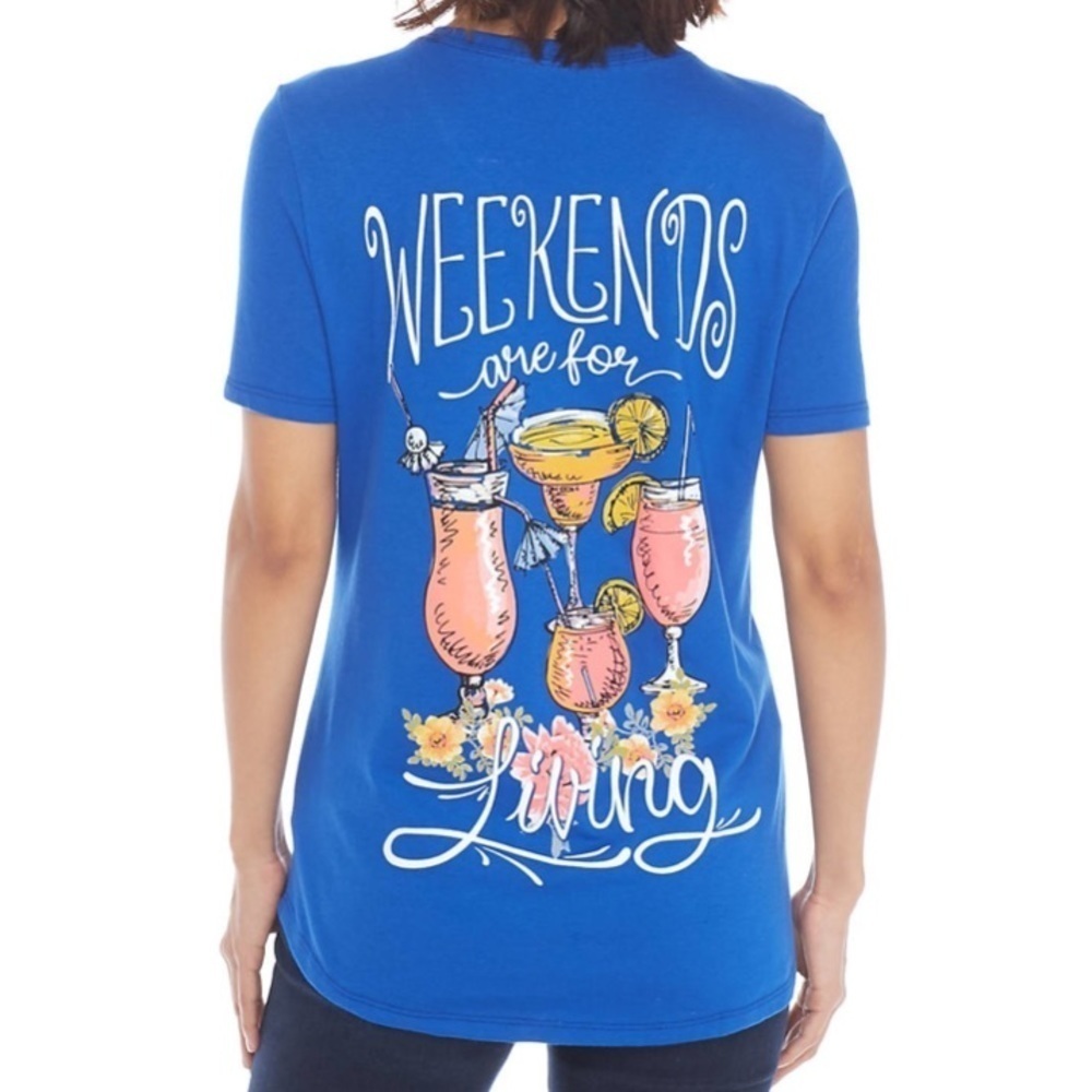 Kim Rodgers Crew Neck Short Sleeve Graphic Tee Large Casual Southern Summer